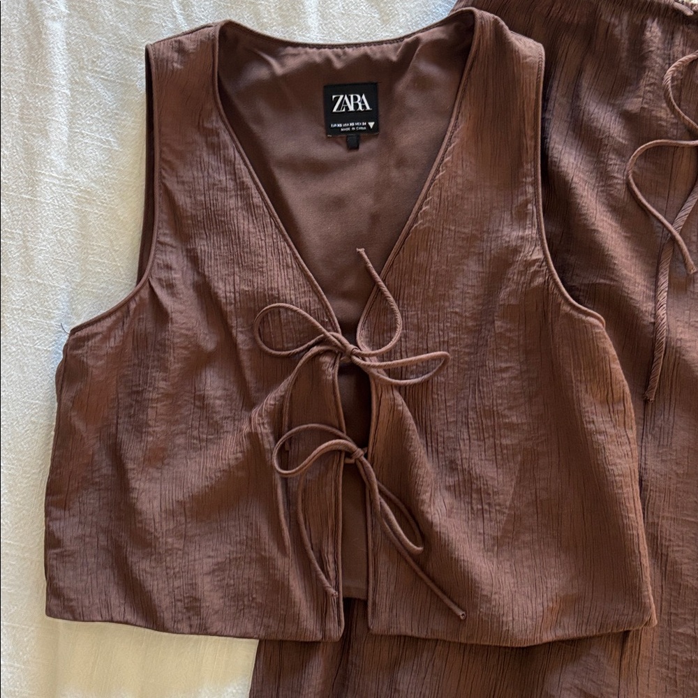 Zara Chocolate Brown Skirt Set - Picture 2 of 4